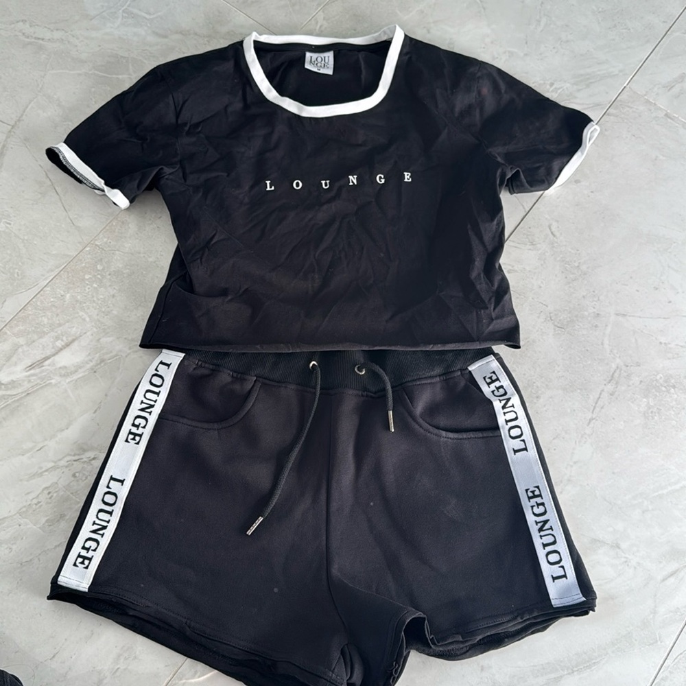 Lounge black short sleep set